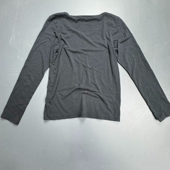 Lucky Brand Black Long Sleeve Tee Shirt Women's Medium Black Soft Casual Basics - Picture 5 of 7